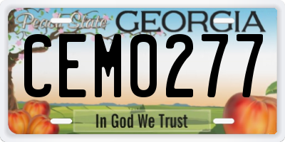 GA license plate CEM0277