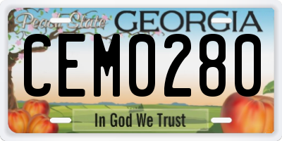 GA license plate CEM0280