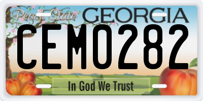 GA license plate CEM0282