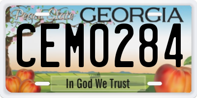 GA license plate CEM0284