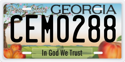 GA license plate CEM0288