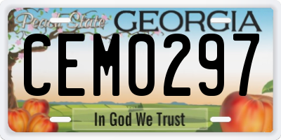 GA license plate CEM0297