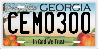 GA license plate CEM0300