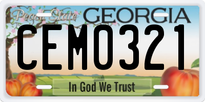 GA license plate CEM0321