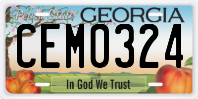 GA license plate CEM0324