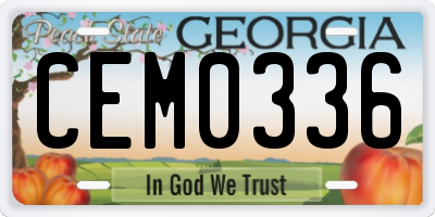 GA license plate CEM0336