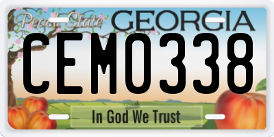 GA license plate CEM0338