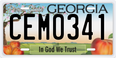GA license plate CEM0341