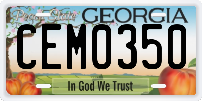 GA license plate CEM0350