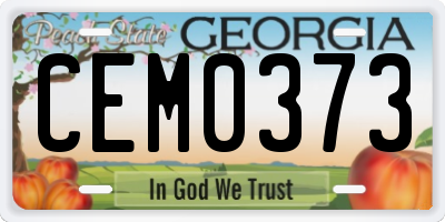 GA license plate CEM0373