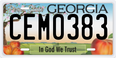 GA license plate CEM0383