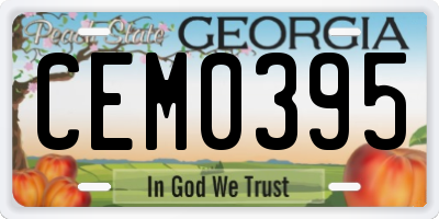 GA license plate CEM0395