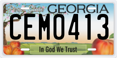GA license plate CEM0413