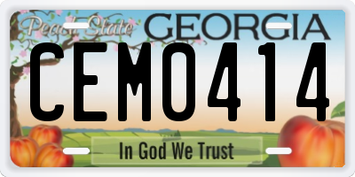 GA license plate CEM0414