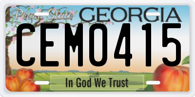 GA license plate CEM0415