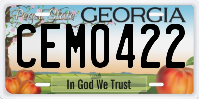 GA license plate CEM0422