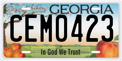 GA license plate CEM0423