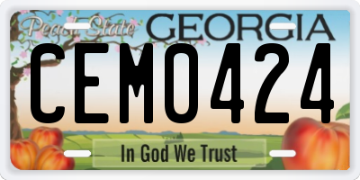 GA license plate CEM0424