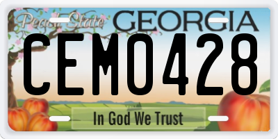 GA license plate CEM0428