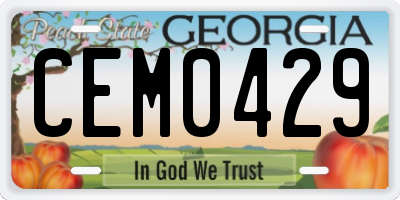 GA license plate CEM0429
