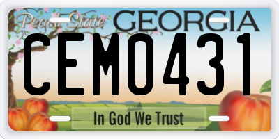 GA license plate CEM0431