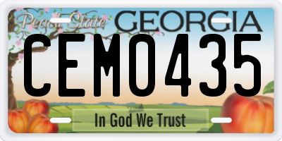 GA license plate CEM0435