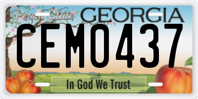 GA license plate CEM0437
