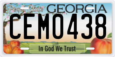 GA license plate CEM0438