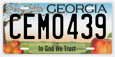 GA license plate CEM0439