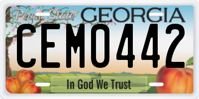GA license plate CEM0442