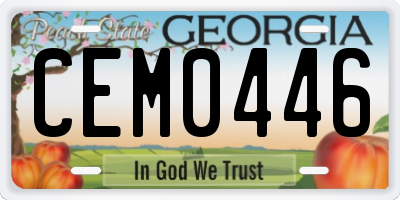 GA license plate CEM0446
