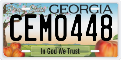 GA license plate CEM0448