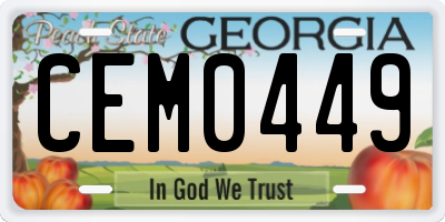GA license plate CEM0449