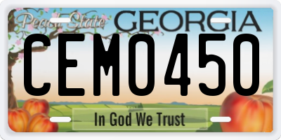 GA license plate CEM0450