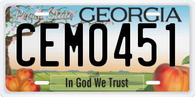 GA license plate CEM0451
