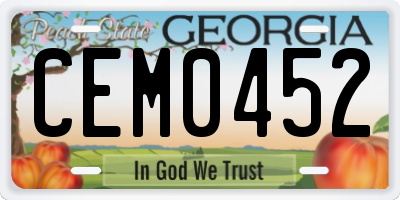GA license plate CEM0452