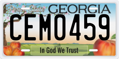 GA license plate CEM0459