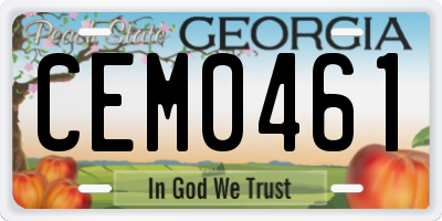GA license plate CEM0461