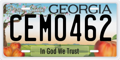 GA license plate CEM0462