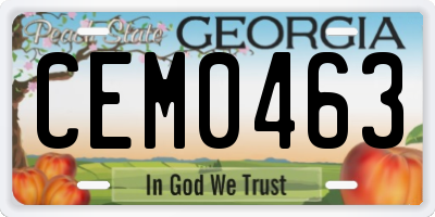 GA license plate CEM0463
