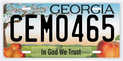 GA license plate CEM0465