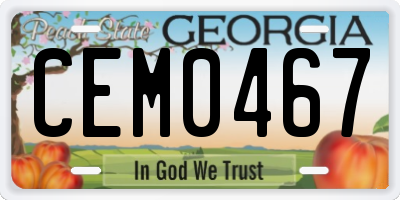 GA license plate CEM0467