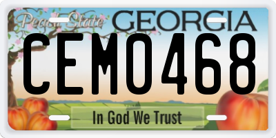 GA license plate CEM0468