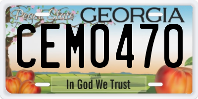 GA license plate CEM0470