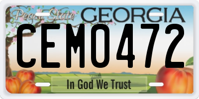 GA license plate CEM0472