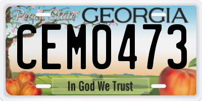 GA license plate CEM0473