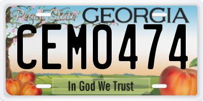 GA license plate CEM0474
