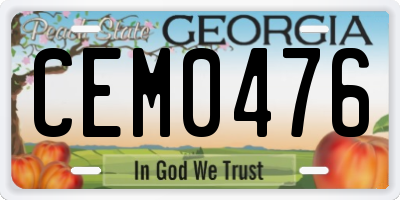 GA license plate CEM0476