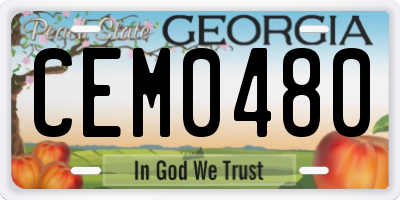 GA license plate CEM0480
