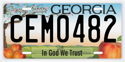 GA license plate CEM0482